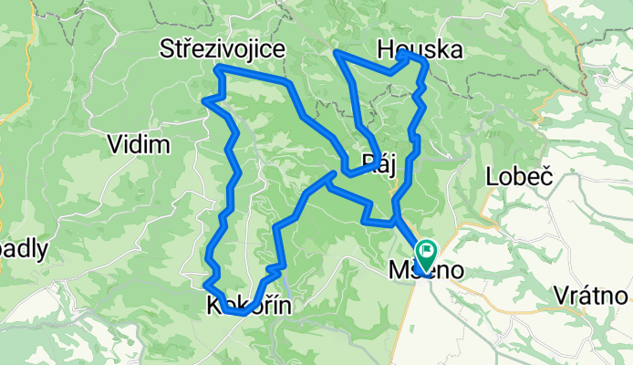 Kokorin Castle loop from Mseno