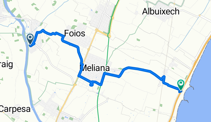 Carrer Horta d'Alfara to Autovía de Acceso Norte a Valencia