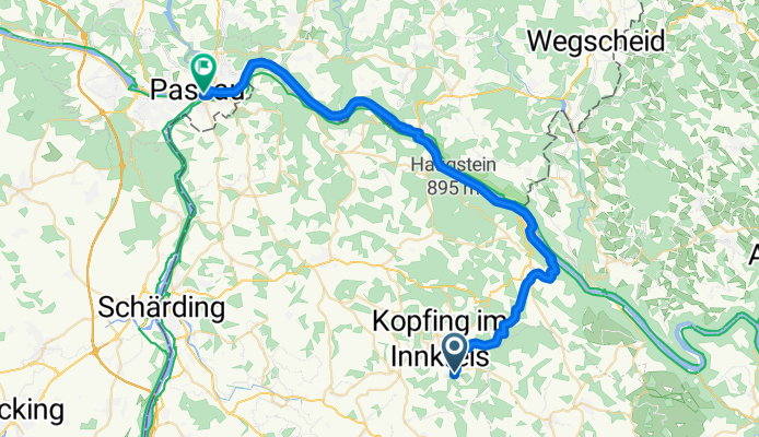 Route nach Kopfing im Innkreis