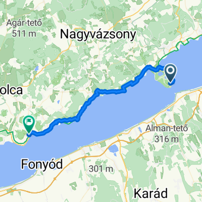 Halász utca, Tihany to Iskola utca, Badacsonytomaj