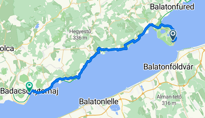 Halász utca, Tihany to Iskola utca, Badacsonytomaj