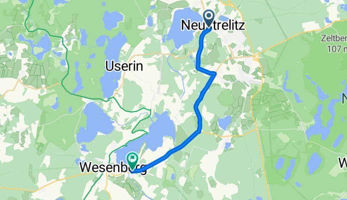 Route nach Wesenberg
