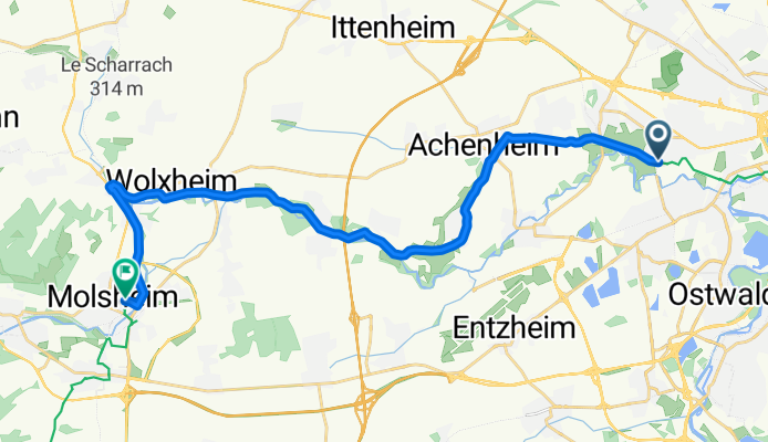 Voie Verte de Brienne-le-Château à Barrière-sur-Seine, Eckbolsheim to Rue du Maréchal Kellermann, Molsheim