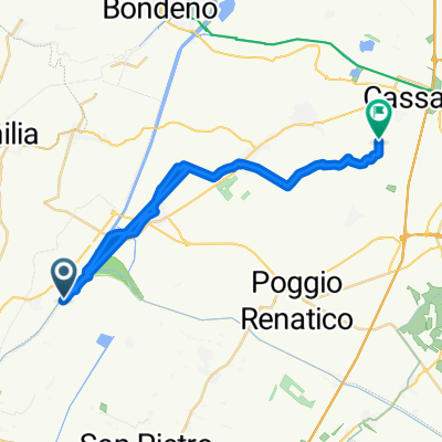 Via Banca Destra Reno, Pieve di Cento a Via Ladino, Ferrara