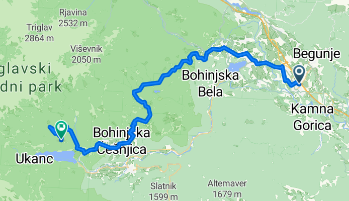 Gradnikova cesta, Radovljica to Stara Fužina, Bohinjsko Jezero