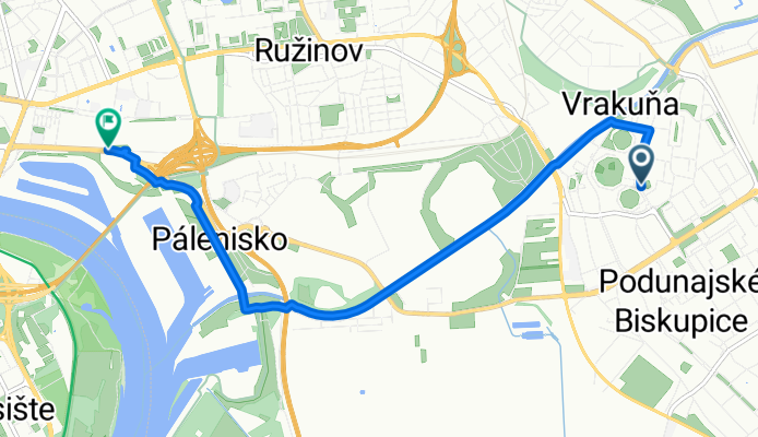Route in Bratislava