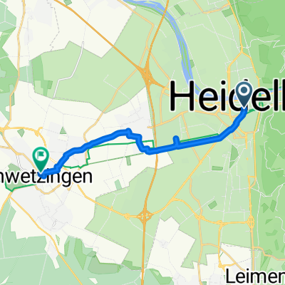 Bergheimer Straße, Heidelberg nach Carl-Theodor-Straße, Schwetzingen
