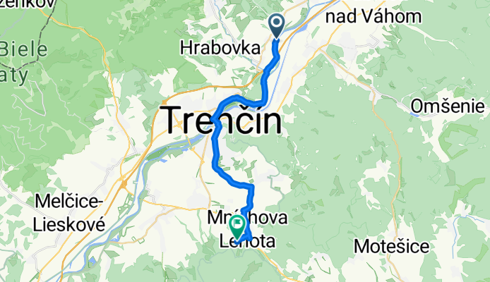 Skalka nad Váhom do Mníchova Lehota