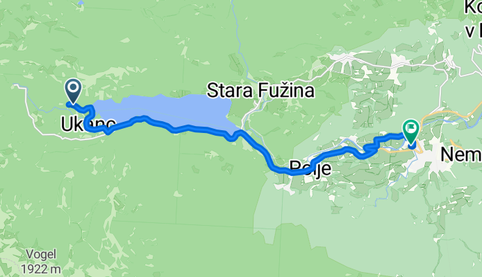 Ukanc, Bohinjsko Jezero to Triglavska cesta, Bohinjska Bistrica