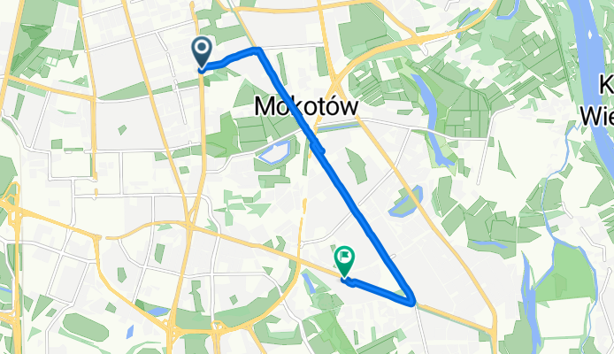 52.199, 21.022 do 52.172, 21.052