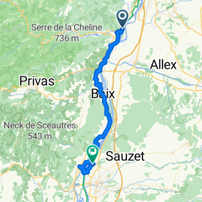 Via Rhona, Beauchastel à Chemin de l'Île Blanc, Rochemaure
