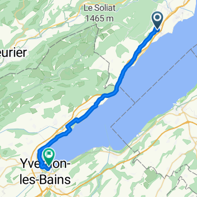 Chemin de Closel, Bevaix nach Rue des Iris, Yverdon-les-Bains