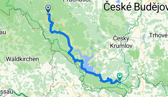 19.7.Horni Vltavice-Lenora-Stozec-Nova Pec Lionel-Vyssi brod 4,56hod-17,5km/hod-65,9max-