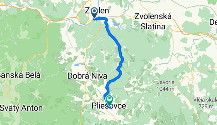 Pod Dráhami, Zvolen až Kostolná, Pliešovce