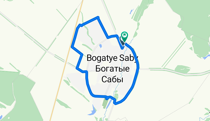 Губдуллы Тукая улица, Сабинский район до Губдуллы Тукая улица, Сабинский район