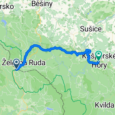 Bayerisch Eisenstein nach Fügnerova, Kašperské Hory