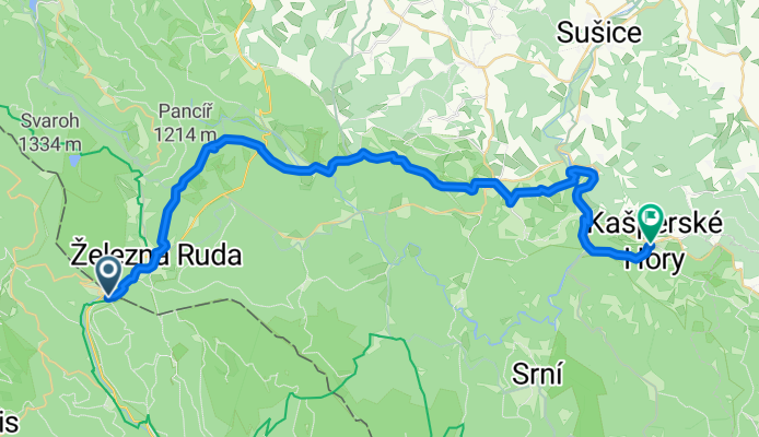 Bayerisch Eisenstein nach Fügnerova, Kašperské Hory