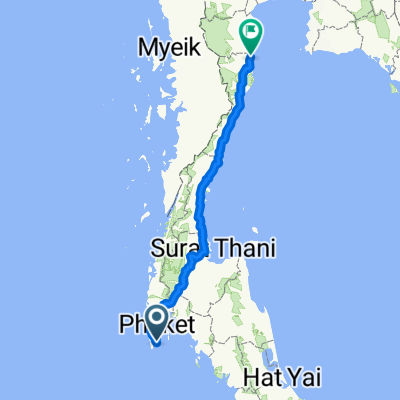Dibuk Road, Mueang Phuket District to Sa Song Road, Hua Hin District