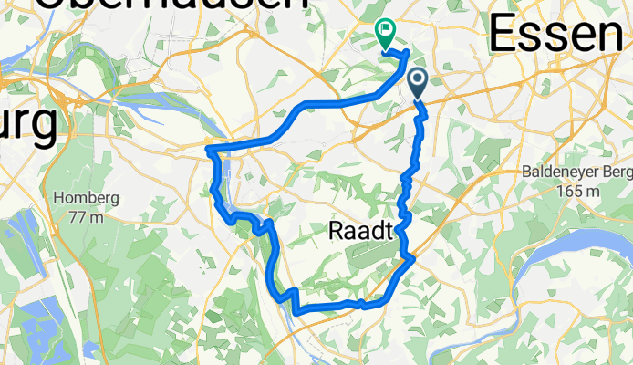 Route nach Mülheim an der Ruhr