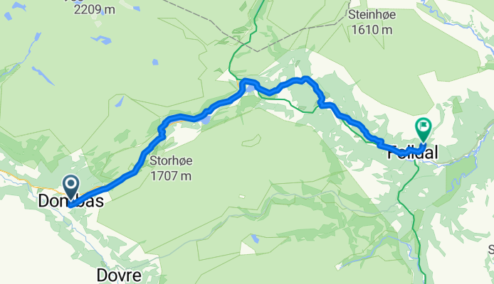Route to Folldal fjellhotell