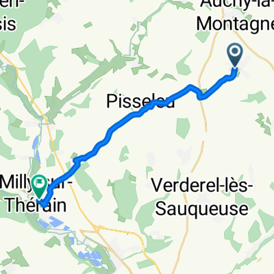 Place de l'Église, Luchy naar Rue Ferdinand Buisson, Milly-sur-Thérain
