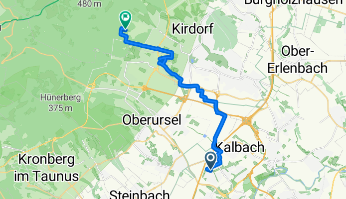 Eugen-Kaufmann-Straße, Frankfurt am Main nach Erdenkautenweg, Bad Homburg vor der Höhe