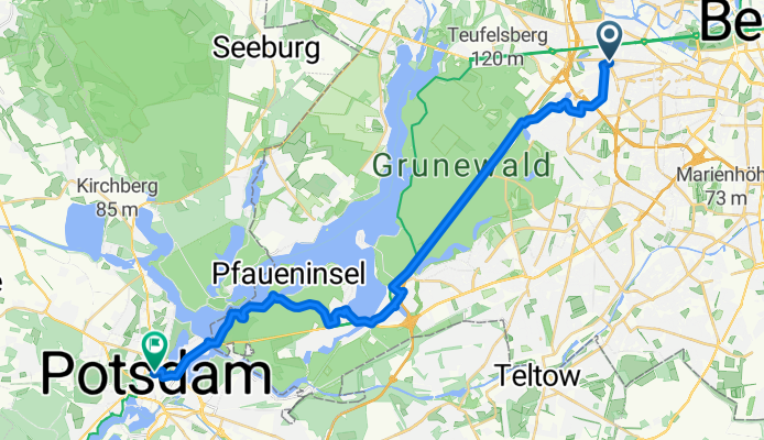 Charlottenburg-Wilmersdorf, Berlin to Friedrich-Ebert-Straße, Potsdam