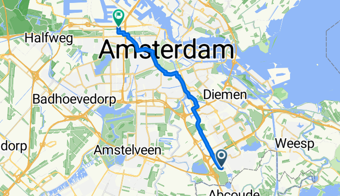 Route in Amsterdam