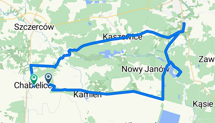 Chabielice, Szczerców do Chabielice, Szczerców