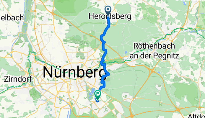 49.533, 11.150 nach 49.416, 11.127