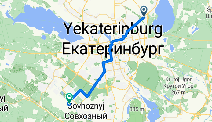 От Шарташ до улица Академика Ландау