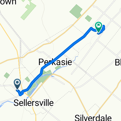 Lawn Ave, Sellersville to Mervin C Bryan Walking Path, Perkasie