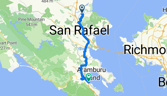 Vendola Dr, San Rafael to W Pier, Sausalito