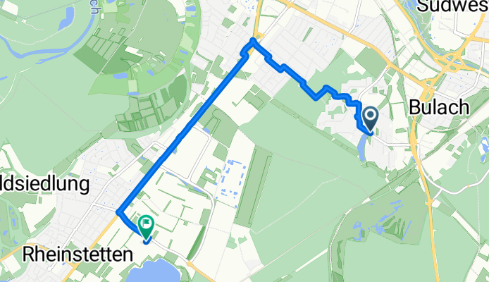 Wilhelm-Leuschner-Straße, Карлсруэ до Herrenalber Straße, Райнштеттен