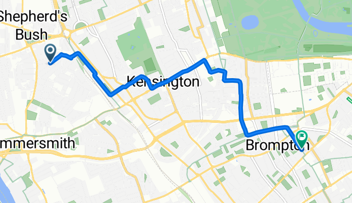 Netherwood Road, London to Fulham Road, London