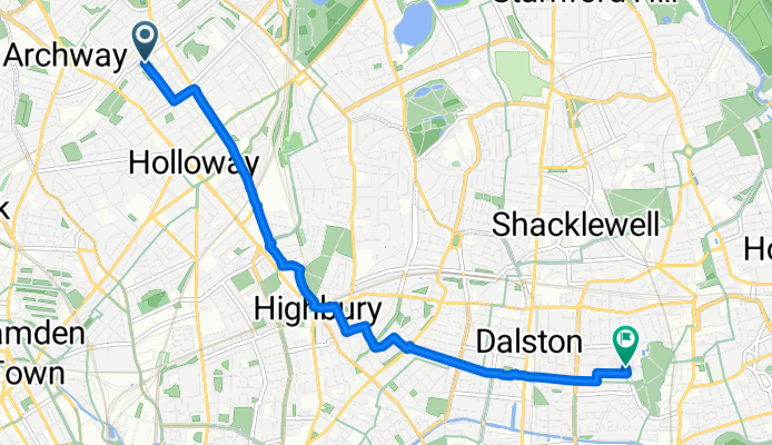 Hatchard Road, London to London Fields West Side, London