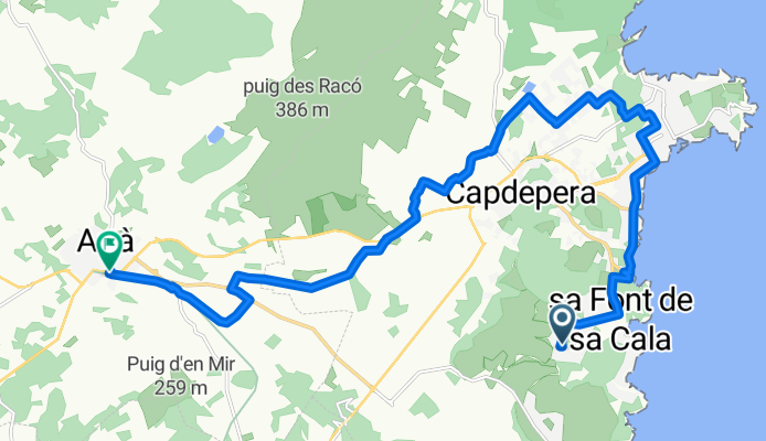Disseminat Polígon, Capdepera nach Camí Vell de Ciutat, Artà