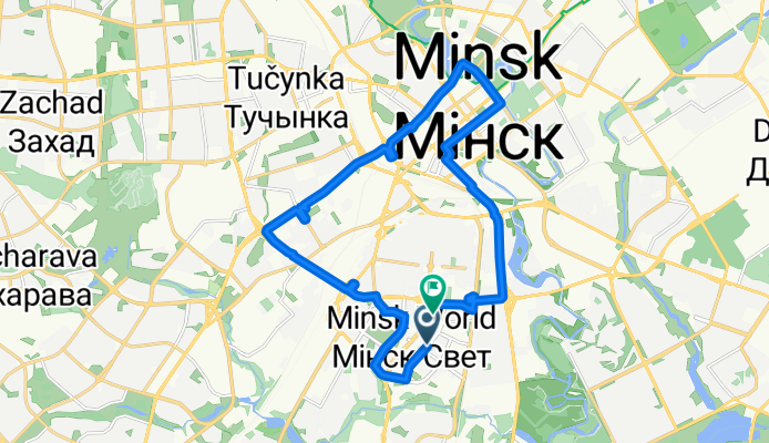 Route from vulica Nikoly Tesly