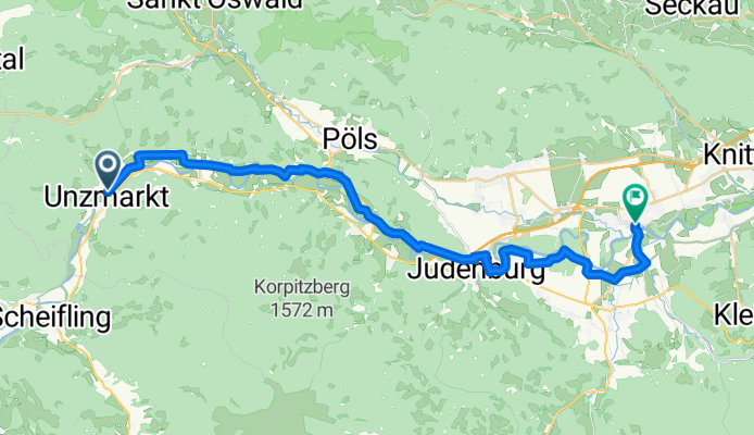Unzmarkt-Frauenburg do Größingstraße, Zeltweg