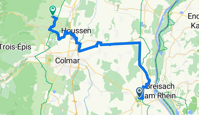 Rue Maréchal Foch, Neuf-Brisach nach Route du Vin d'Alsace, Mittelwihr