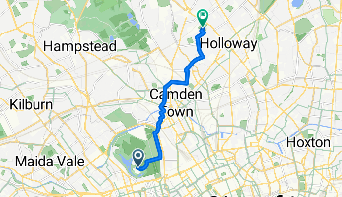 City of Westminster, London to Holloway Road, London