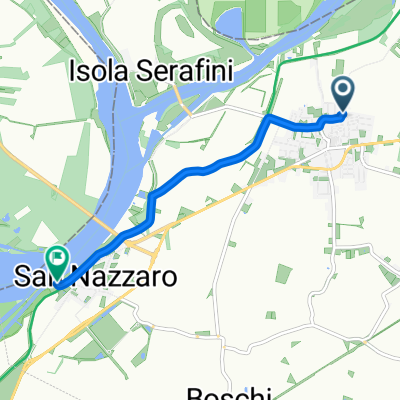 Via Monticelli Santi, Monticelli d'Ongina nach Monticelli d'Ongina