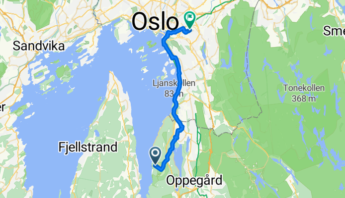 Roald Amundsens vei, Svartskog to Etterstadsletta, Oslo