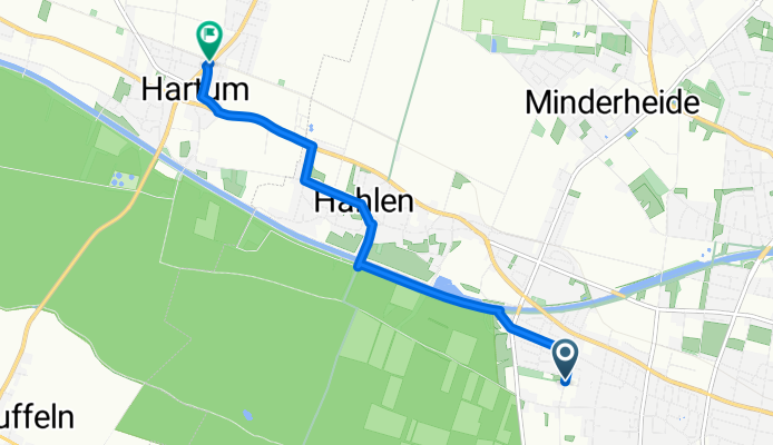 Unterdamm, Minden nach Zum Kleinen Wiebusch, Hille