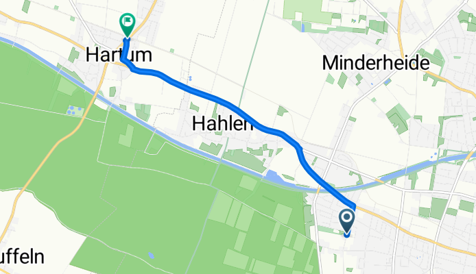 Unterdamm, Minden nach Zum Kleinen Wiebusch, Hille