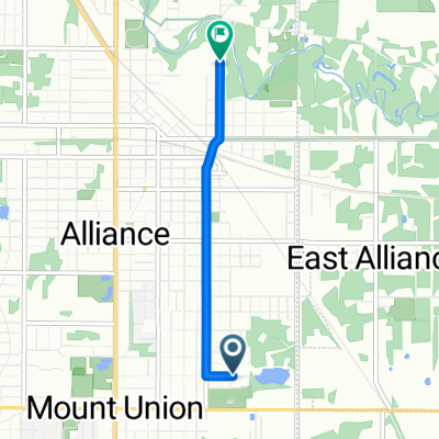 Route from East College Street