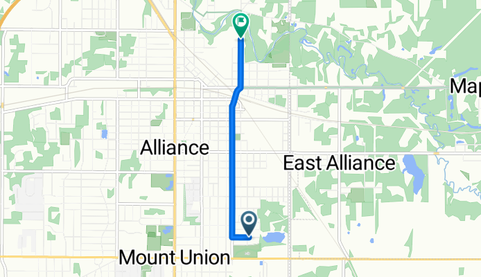 Route from East College Street