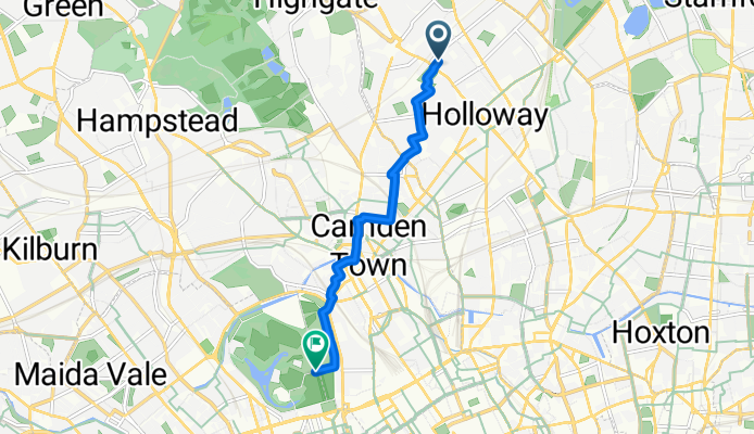 Hatchard Road, London to Inner Circle, London