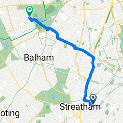 Sunnyhill Road, London to Culmstock Road, London