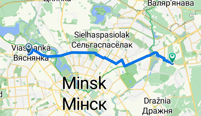 улица Леси Украинки, Минск до улица Франциска Скорины, Минск